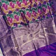 KashiFab Handloom pure katan silk rangkaat sarees online - Banaras / Varanasi silk saree