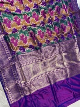KashiFab Handloom pure katan silk rangkaat sarees online - Banaras / Varanasi silk saree