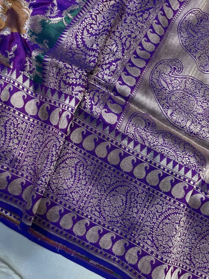 KashiFab Handloom pure katan silk rangkaat sarees online - Banaras / Varanasi silk saree - view 3