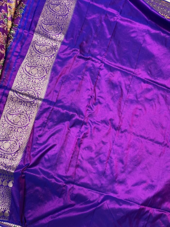 KashiFab Handloom pure katan silk rangkaat sarees online - Banaras / Varanasi silk saree - view 4