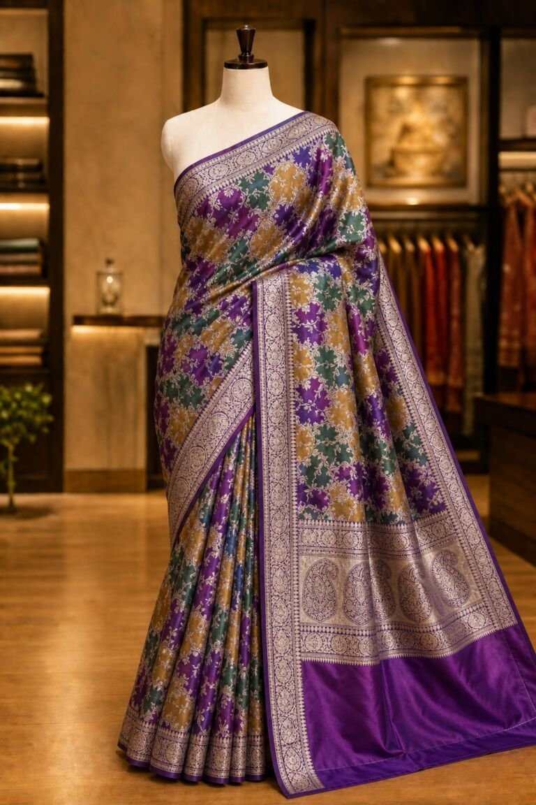 KashiFab Buy Silk Handloom Sarees in UK - Banaras silk fabric online