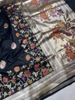 KashiFab Katan meena buti and alfi jaal sarees online - Banaras / Varanasi silk saree