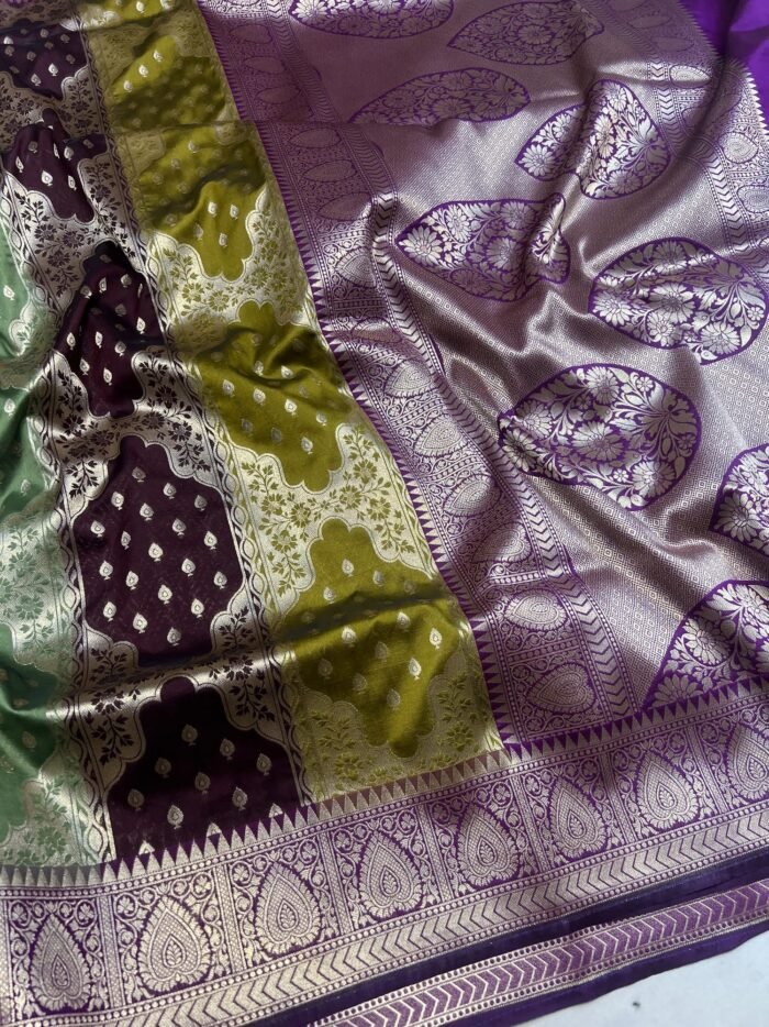 KashiFab Katan meena buti and alfi jaal sarees 4 KashiFab Katan meena buti and alfi jaal sarees online - Banaras / Varanasi silk saree - view 4