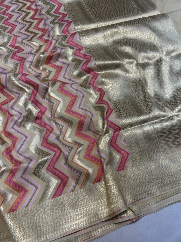 KashiFab Katan meena buti and alfi jaal sarees 5 KashiFab Katan meena buti and alfi jaal sarees online - Banaras / Varanasi silk saree - view 5