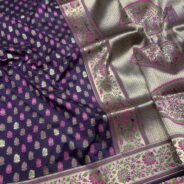 KashiFab Katan meena buti and alfi jaal sarees online - Banaras / Varanasi silk saree - view 6