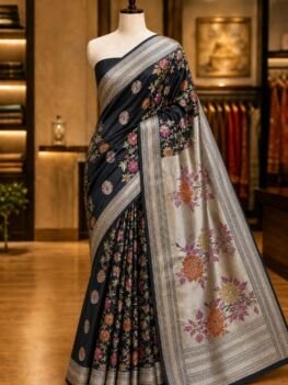 KashiFab Katan meena buti and alfi jaal sarees - AYU #7100