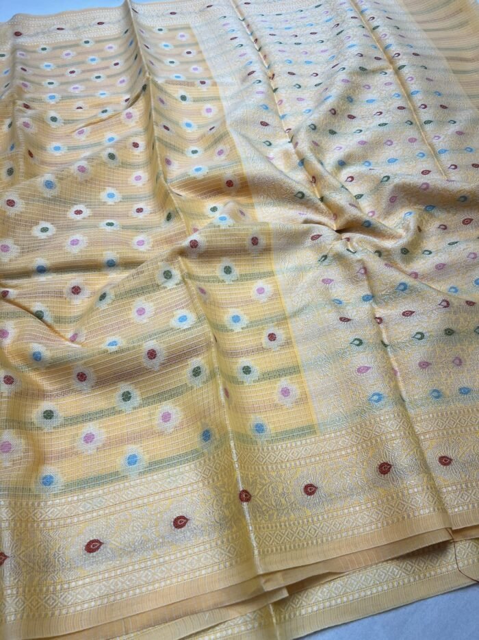 KashiFab Kota check sarees 2 KashiFab Kota check sarees online - Banaras / Varanasi silk saree - view 2