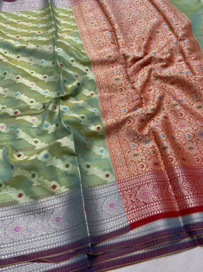 KashiFab Kota check sarees 3 KashiFab Kota check sarees online - Banaras / Varanasi silk saree - view 3