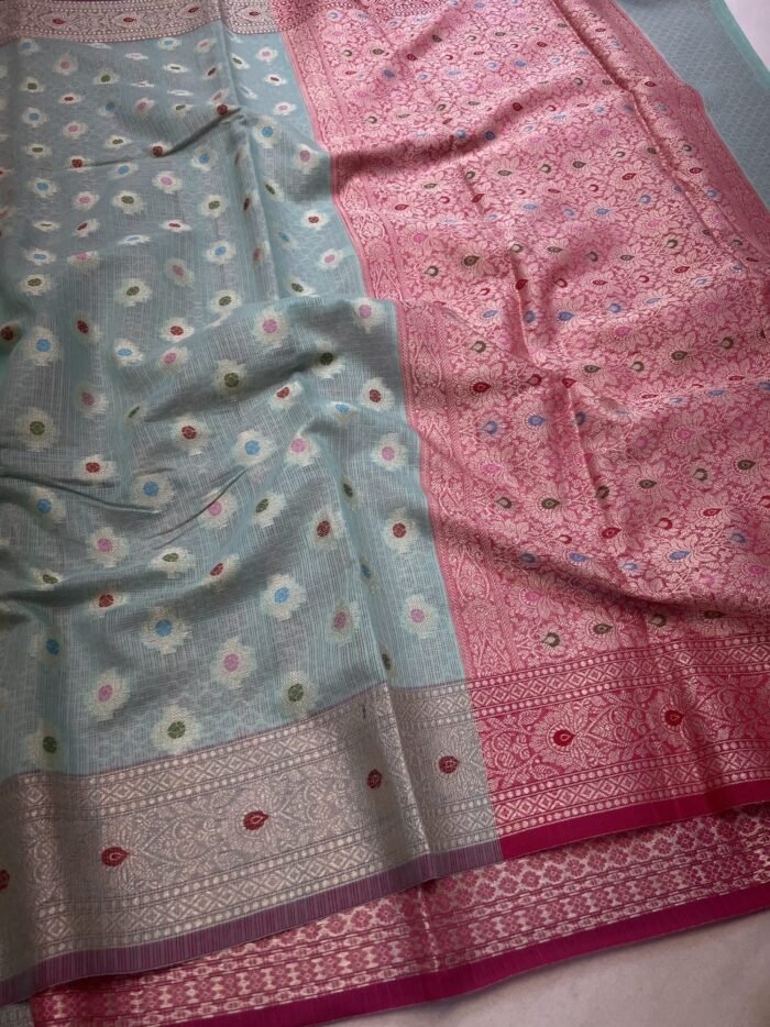 KashiFab Kota check sarees 8 KashiFab Kota check sarees online - Banaras / Varanasi silk saree - view 8