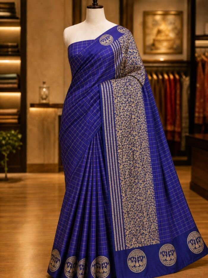KashiFab lifestyle Mashru Katan Sarees - AYU #10571 KashiFab Mashru Katan Sarees - AYU #10571 lifestyle cover - boutique display