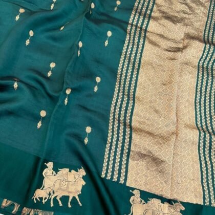 KashiFab Mashru Katan Sarees - AYU #10593 online - authentic Varanasi weave