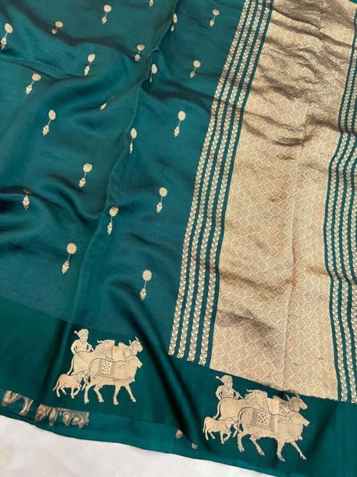 KashiFab Mashru Katan Sarees - AYU #10593 online - authentic Varanasi weave