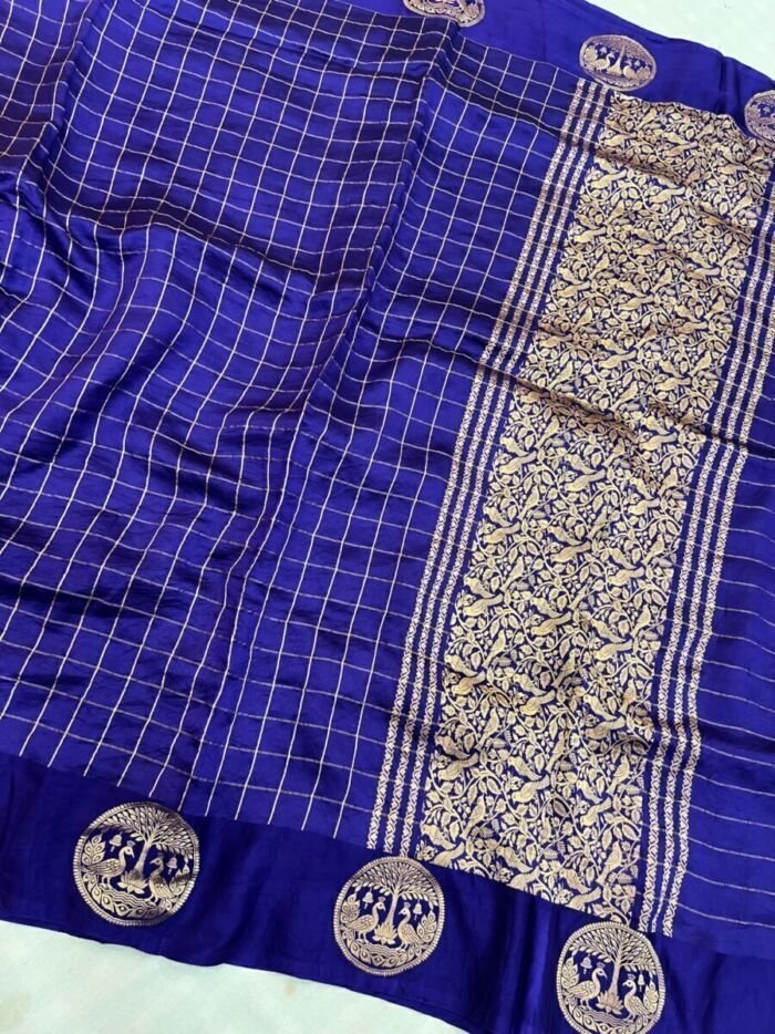 KashiFab Mashru Katan Sarees - AYU #10571 KashiFab Mashru Katan Sarees - AYU #10571 online - authentic Varanasi weave