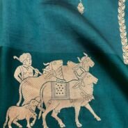 KashiFab Mashru Katan Sarees - AYU #10593 online - authentic Varanasi weave