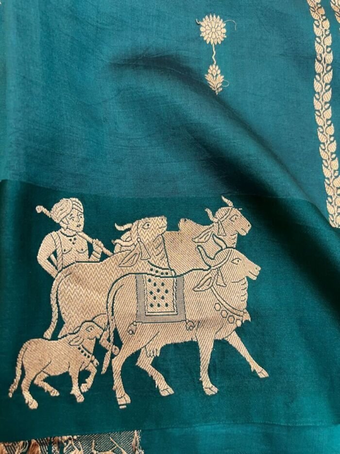 KashiFab Mashru Katan Sarees - AYU #10593 online - authentic Varanasi weave