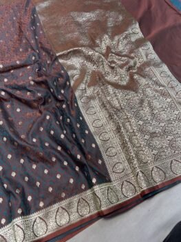KashiFab Mashru katan sarees with interlock resham weave sarees online - Banaras / Varanasi silk saree