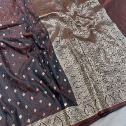 KashiFab Mashru katan sarees with interlock resham weave sarees online - Banaras / Varanasi silk saree