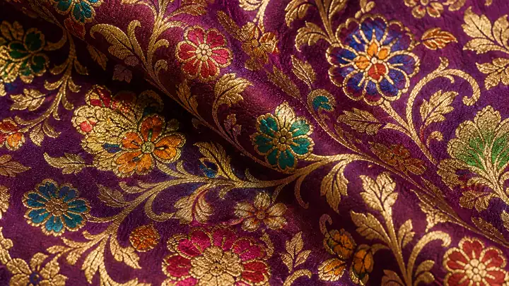KashiFab Katan vs Raw Silk vs Brocade for Kurta - Banaras silk fabric online