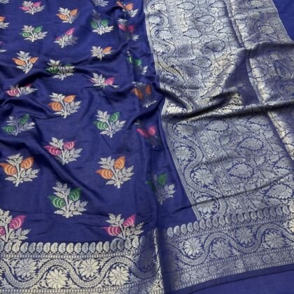 KashiFab Moonga silk sarees with resham meenakari weaving online - Banaras / Varanasi silk saree