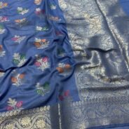 KashiFab Moonga silk sarees with resham meenakari weaving online - Banaras / Varanasi silk saree - view 2