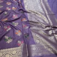 KashiFab Moonga silk sarees with resham meenakari weaving online - Banaras / Varanasi silk saree - view 3