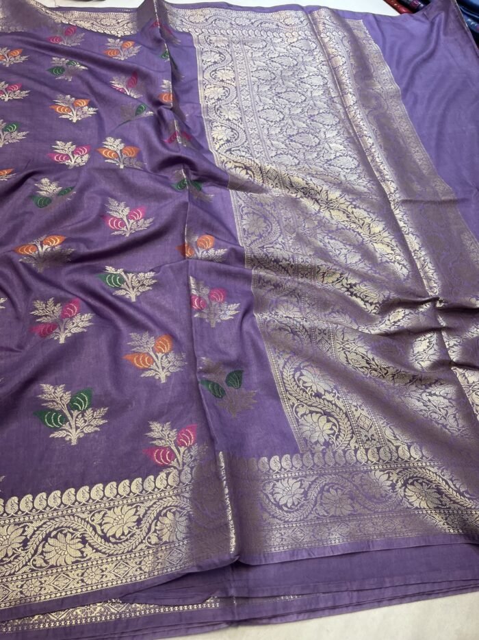 KashiFab Moonga silk sarees with resham meenakari weaving 3 KashiFab Moonga silk sarees with resham meenakari weaving online - Banaras / Varanasi silk saree - view 3