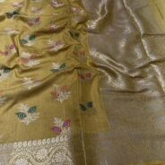 KashiFab Moonga silk sarees with resham meenakari weaving online - Banaras / Varanasi silk saree - view 4