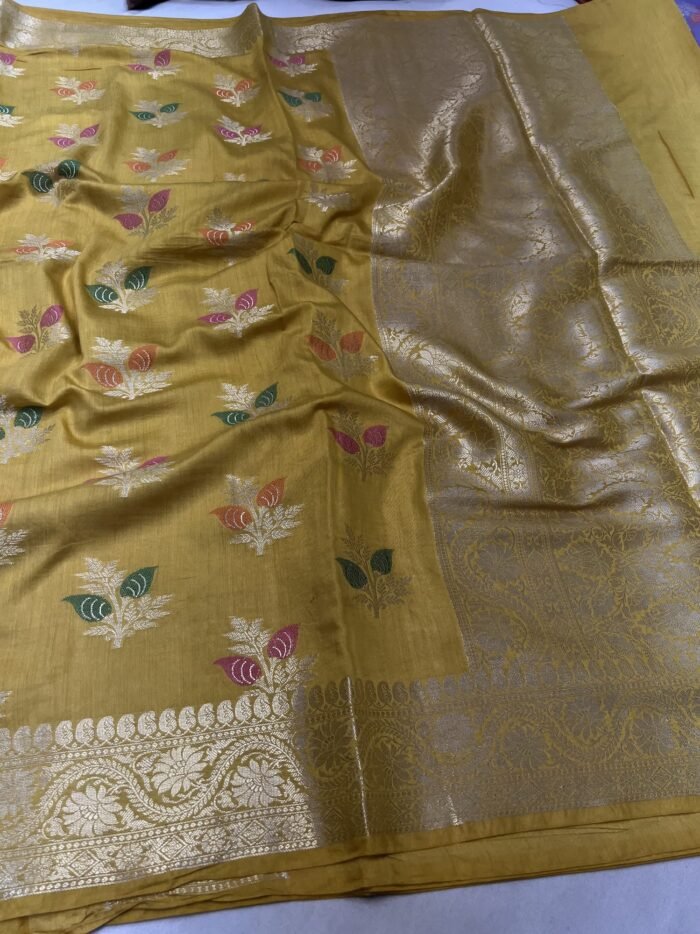KashiFab Moonga silk sarees with resham meenakari weaving 4 KashiFab Moonga silk sarees with resham meenakari weaving online - Banaras / Varanasi silk saree - view 4