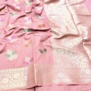 KashiFab Moonga silk sarees with resham meenakari weaving online - Banaras / Varanasi silk saree - view 5