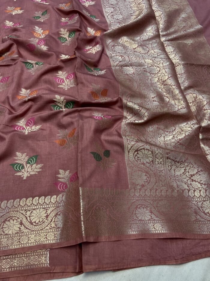 KashiFab Moonga silk sarees with resham meenakari weaving 6 KashiFab Moonga silk sarees with resham meenakari weaving online - Banaras / Varanasi silk saree - view 6