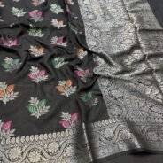 KashiFab Moonga silk sarees with resham meenakari weaving online - Banaras / Varanasi silk saree - view 7