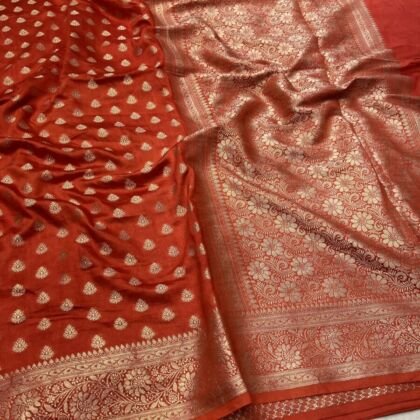 KashiFab Moonga silk sarees with self weave online - Banaras / Varanasi silk saree