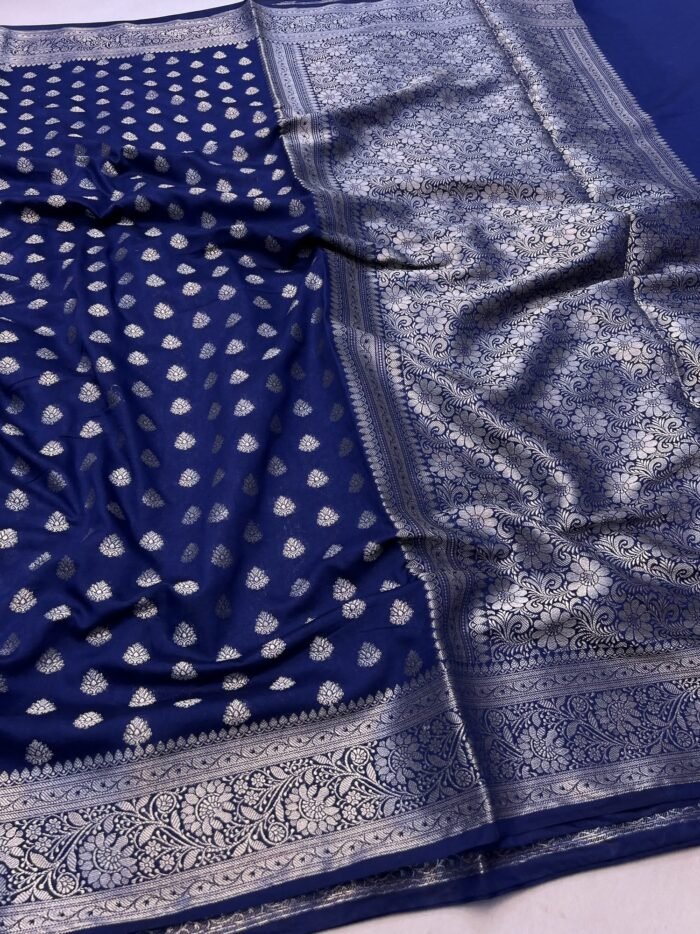 KashiFab Moonga silk sarees with self weave 8 KashiFab Moonga silk sarees with self weave online - Banaras / Varanasi silk saree - view 8