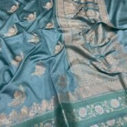 KashiFab Mulberry silk saree with satin alfi border online - Banaras / Varanasi silk saree - view 3