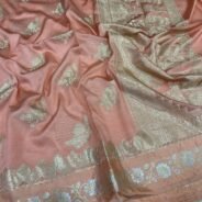 KashiFab Mulberry silk saree with satin alfi border online - Banaras / Varanasi silk saree - view 5