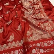 KashiFab Mulberry silk saree with satin alfi border online - Banaras / Varanasi silk saree - view 6