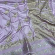 KashiFab Mulberry silk saree with satin alfi border online - Banaras / Varanasi silk saree - view 7