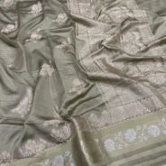 KashiFab Mulberry silk saree with satin alfi border online - Banaras / Varanasi silk saree - view 8