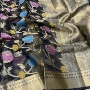 KashiFab Organza silk saree with resham meena jaal online - Banaras / Varanasi silk saree - view 3