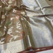 KashiFab Organza silk saree with resham meena jaal online - Banaras / Varanasi silk saree - view 6