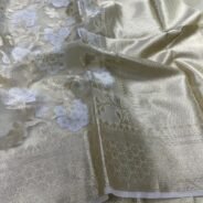 KashiFab Organza silk saree with resham meena jaal online - Banaras / Varanasi silk saree - view 8