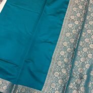 KashiFab Plain with border and pallu semi silk sarees online - Banaras / Varanasi silk saree