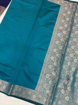 KashiFab Plain with border and pallu semi silk sarees online - Banaras / Varanasi silk saree