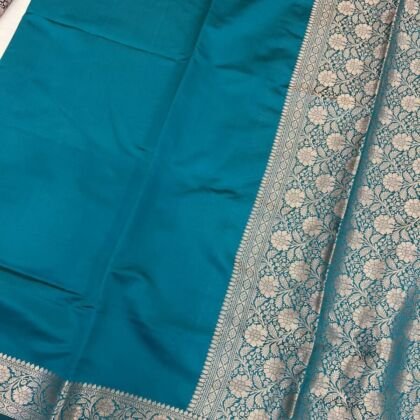 KashiFab Plain with border and pallu semi silk sarees online - Banaras / Varanasi silk saree
