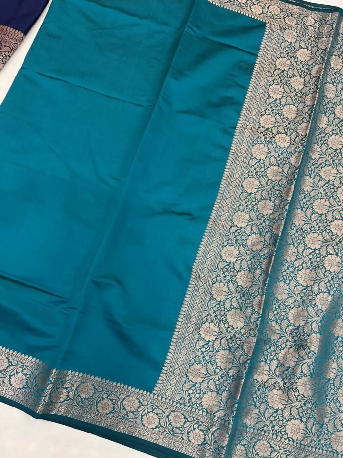 KashiFab Plain with border and pallu semi silk sarees online - Banaras / Varanasi silk saree