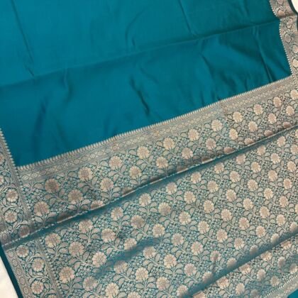KashiFab Plain with border and pallu semi silk sarees online - Banaras / Varanasi silk saree - view 2