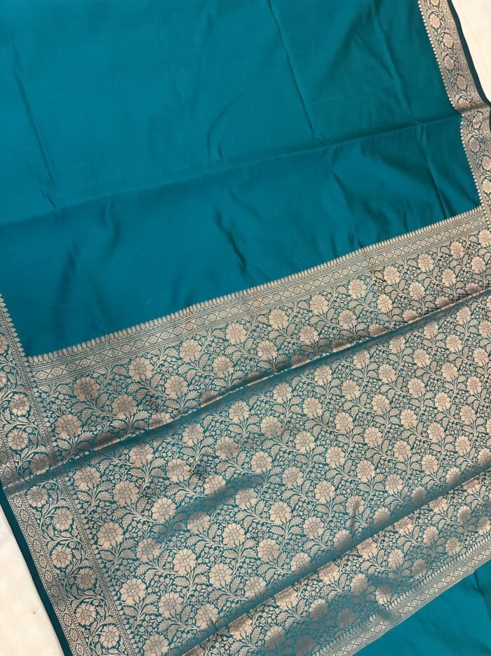KashiFab Plain with border and pallu semi silk sarees online - Banaras / Varanasi silk saree - view 2