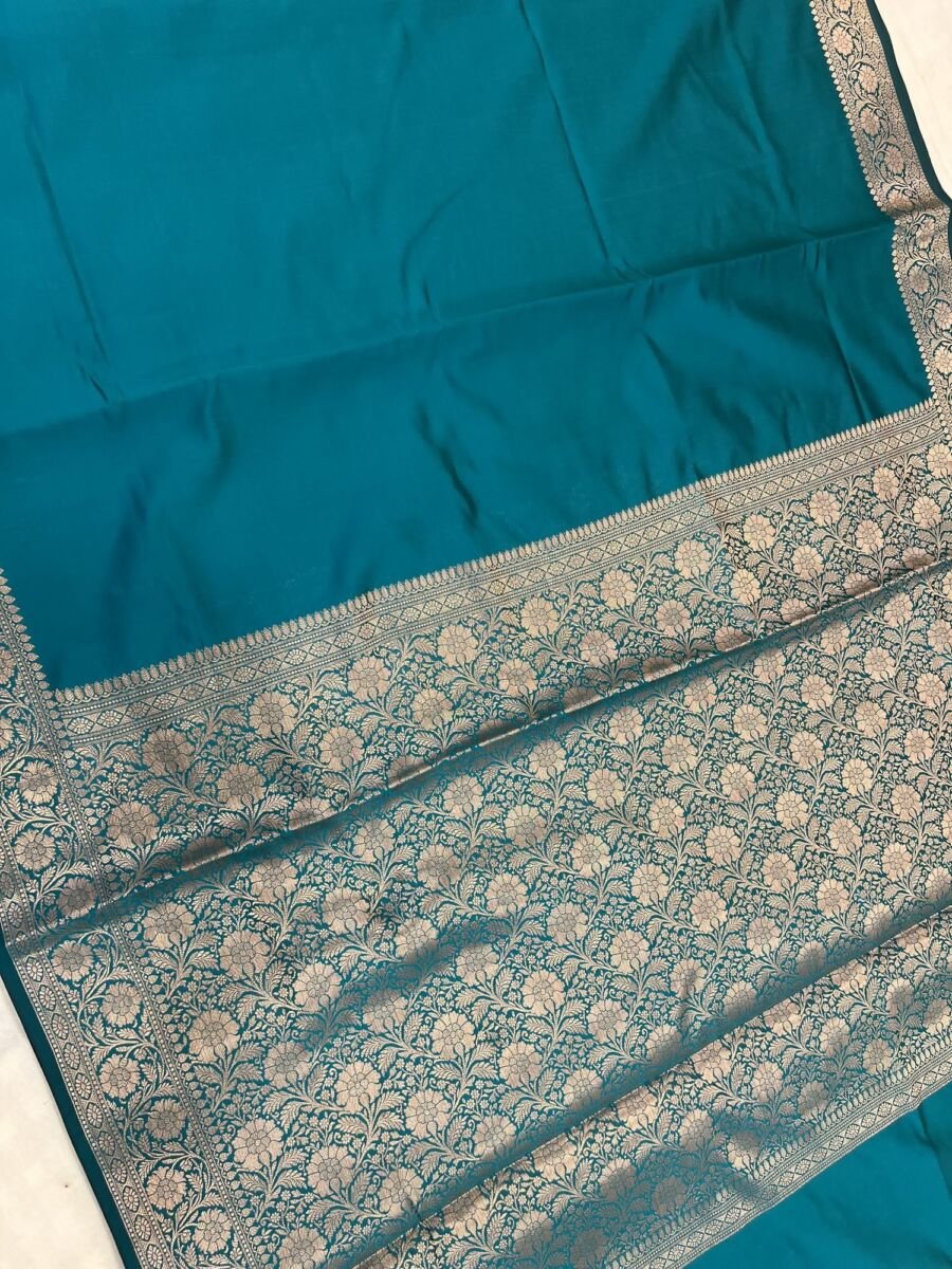 KashiFab Plain with border and pallu semi silk sarees online - Banaras / Varanasi silk saree - view 2