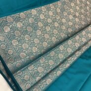 KashiFab Plain with border and pallu semi silk sarees online - Banaras / Varanasi silk saree - view 4