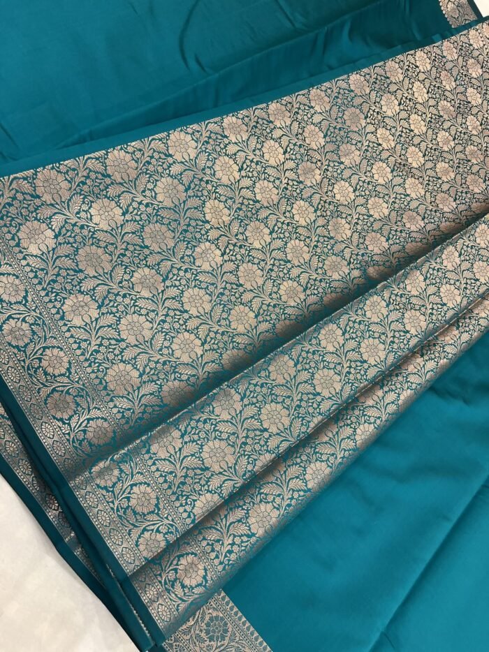 KashiFab Plain with border and pallu semi silk sarees online - Banaras / Varanasi silk saree - view 4